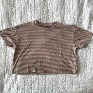 American Eagle Striped Cropped Top Y2K Style Stripe Womens Short Sleeve Size XXS